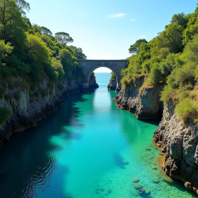 Água azul vibrante do Fervedouro do Ceiça cercado por vegetação