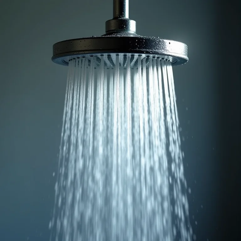 Água quente caindo do chuveiro