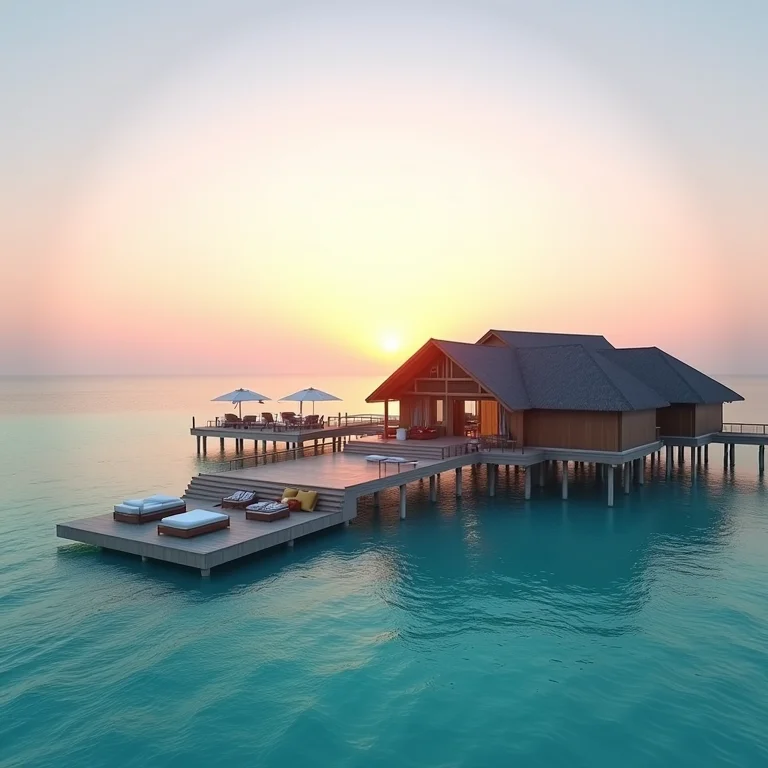 Bangalôs de luxo sobre a água em resort no Tahiti