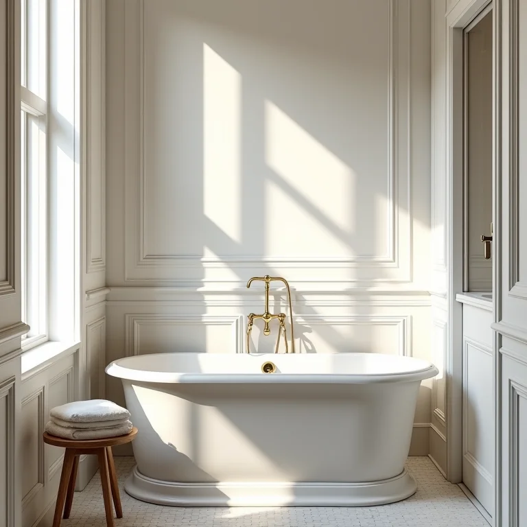 Banheiro vitoriano com design clássico e elegante