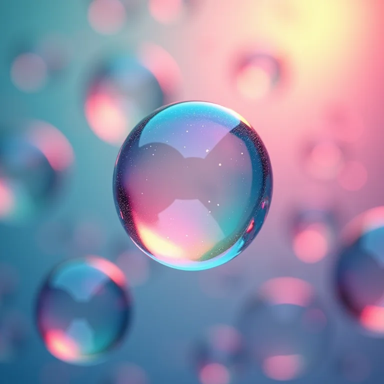 Bolhas de sabão coloridas flutuando