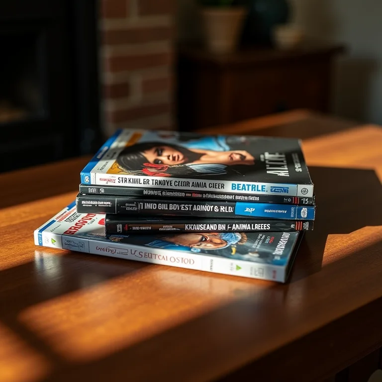 Coleção de filmes de diferentes gêneros para um clube de cinema em casa.