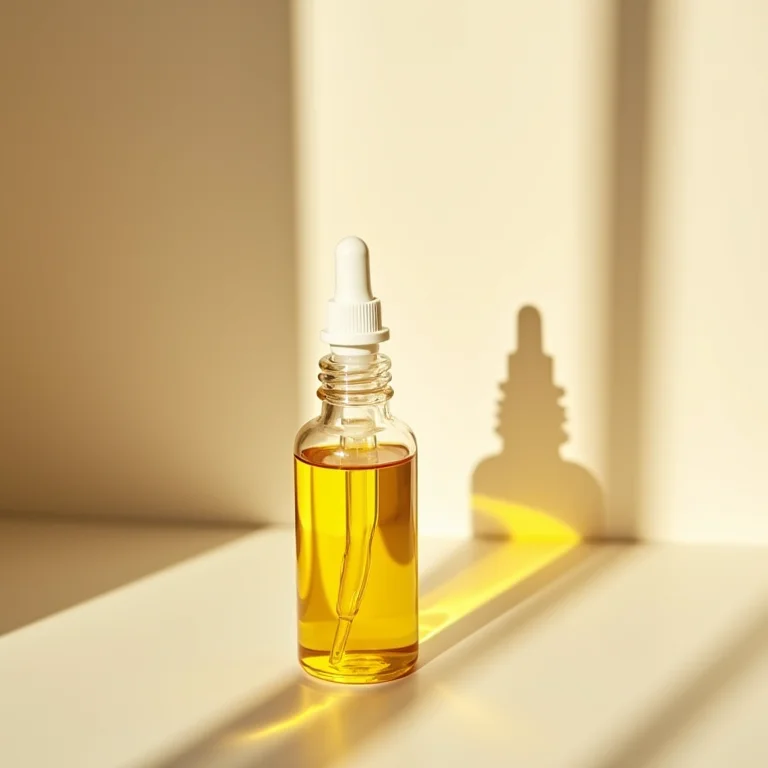 Frasco de óleo de rícino com aplicador e cílios longos