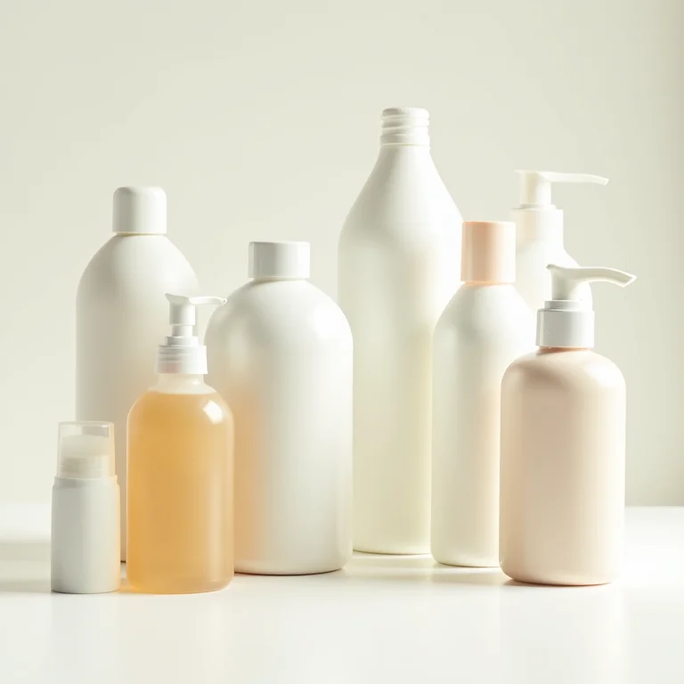 Frascos de shampoo para cabelos secos e oleosos