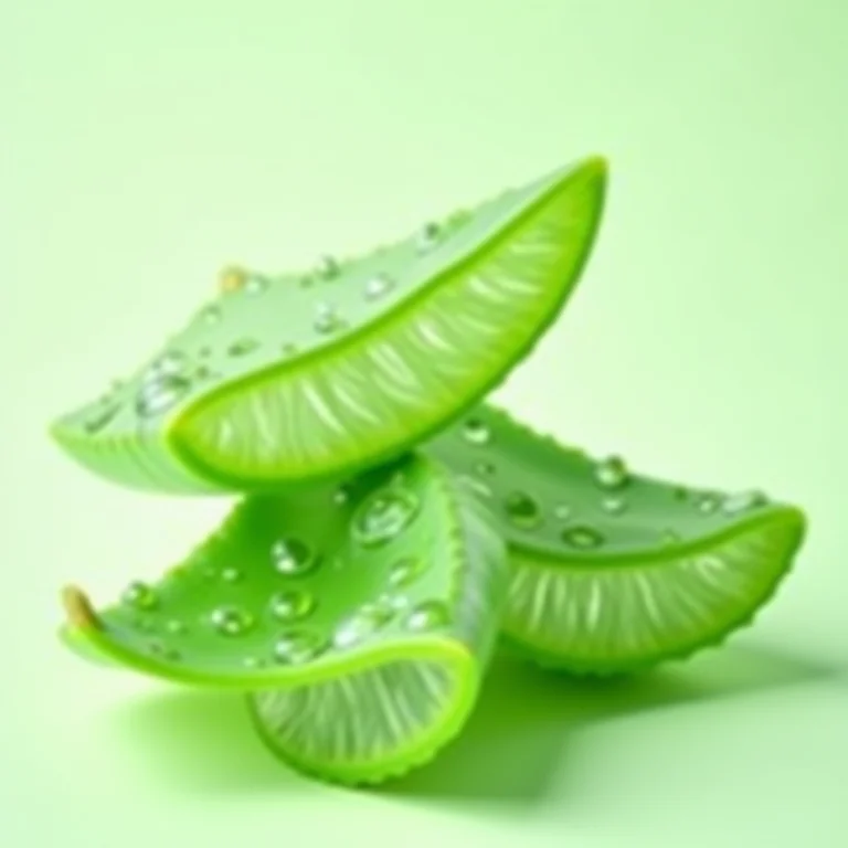 Gel de Aloe Vera em folhas frescas.