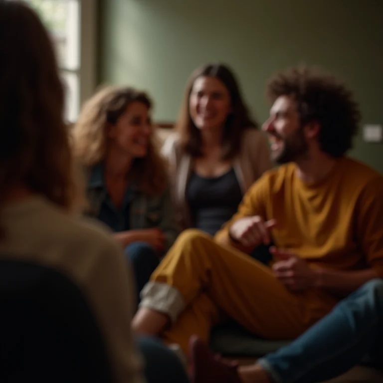 Grupo de amigos discutindo sobre um filme após a sessão.