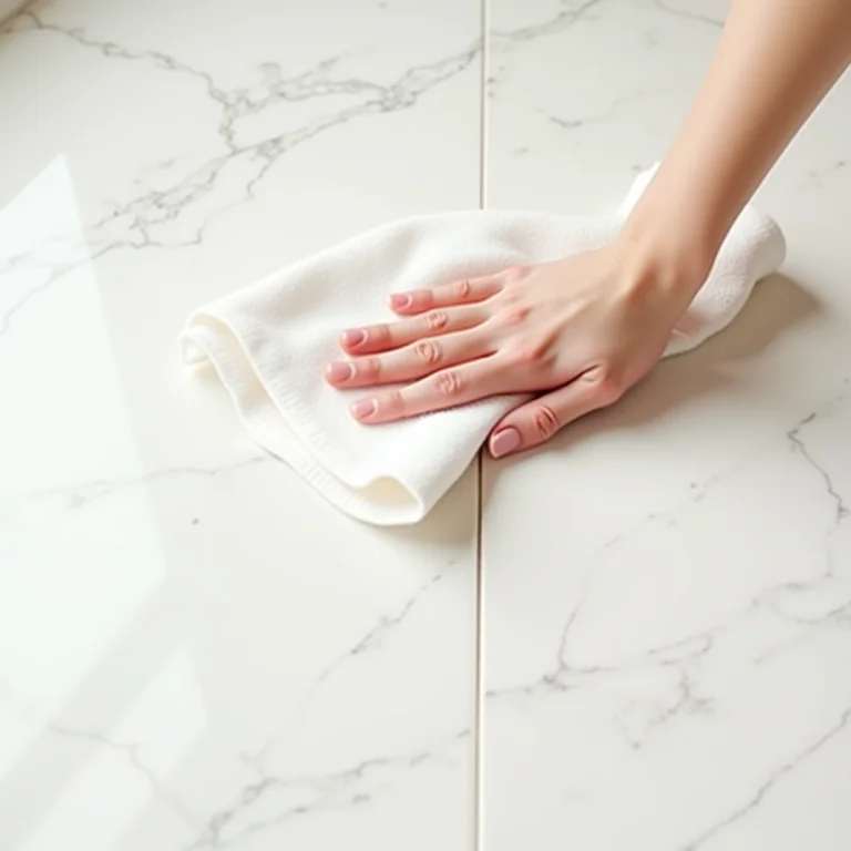 Limpeza fácil de porcelanato marmorizado.