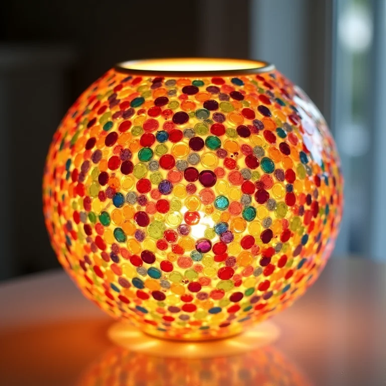 Luminária de PVC DIY com mosaicos de contas