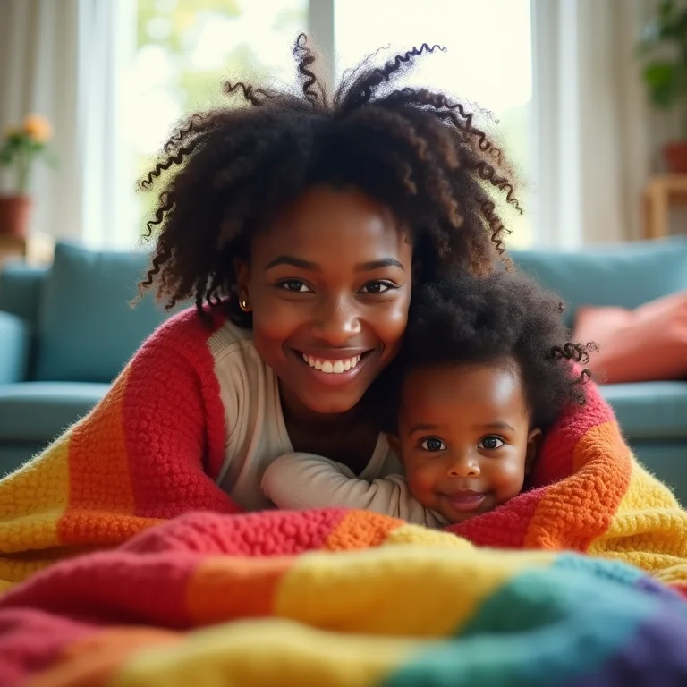 Mãe brincando de esconde-esconde com bebê