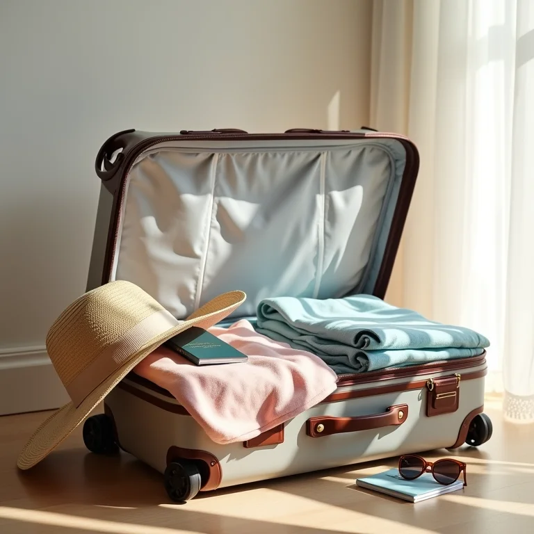 Mala sendo organizada para viagem ao Tahiti e Bora Bora