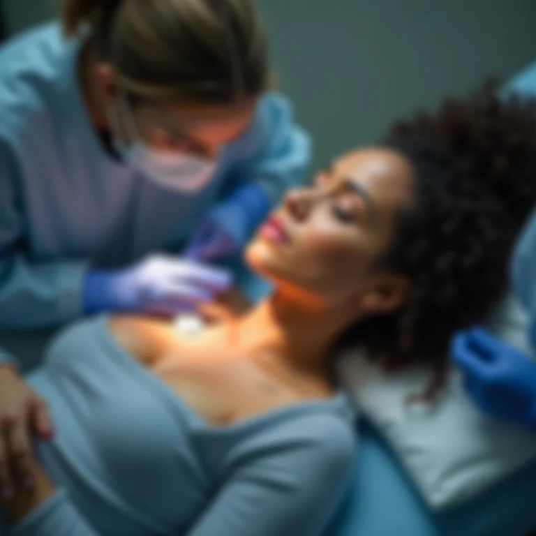 Mulher deitada confortavelmente durante a transferência embrionária