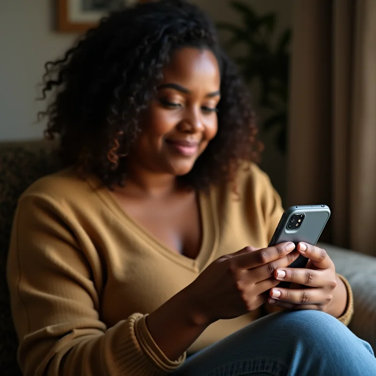 Mulher divulgando seus produtos artesanais nas redes sociais