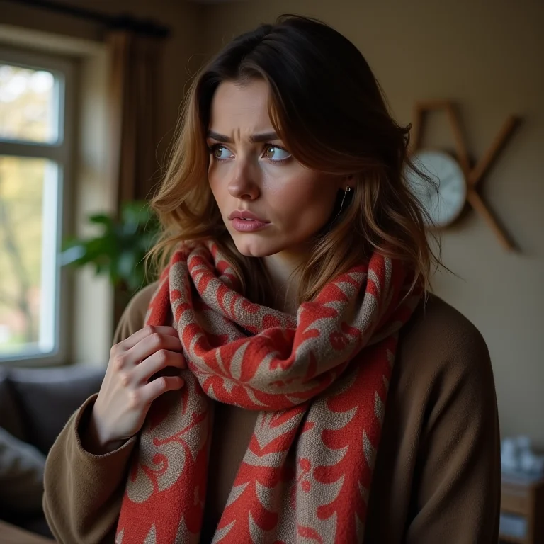 Mulher hesitante em usar estampas diferentes.