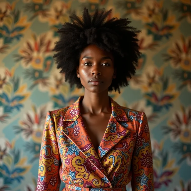 Mulher sobrecarregada com excesso de estampas conflitantes.