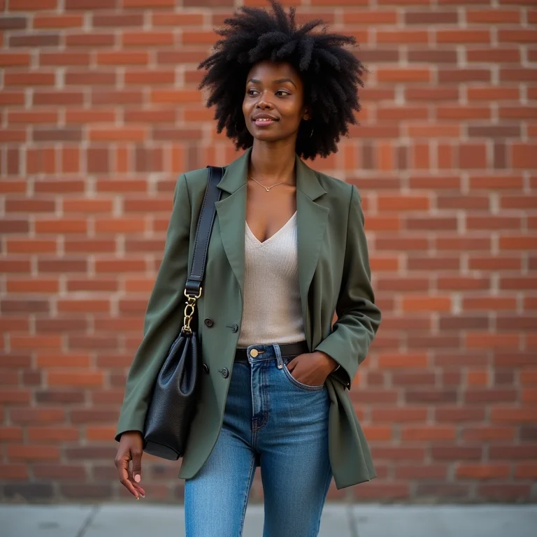 Mulher usando bolsa hobo com look casual chic