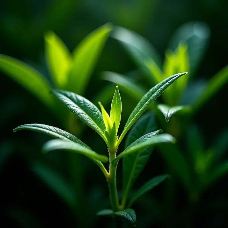 Plantas sob diferentes intensidades de luz artificial.