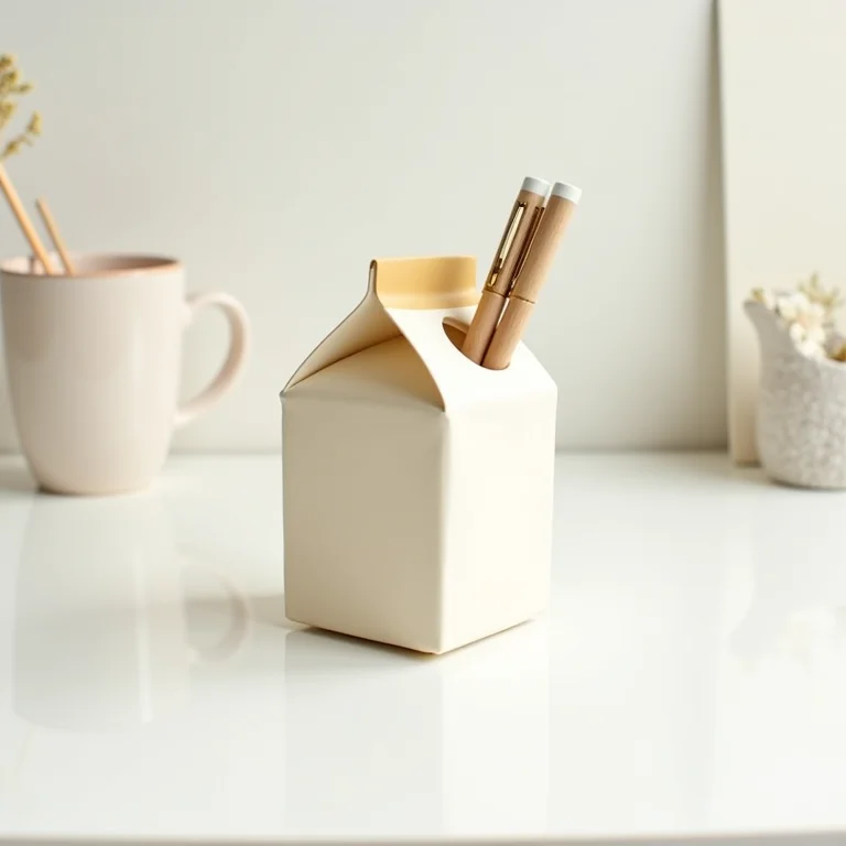 Porta-trecos feito de embalagem longa vida.