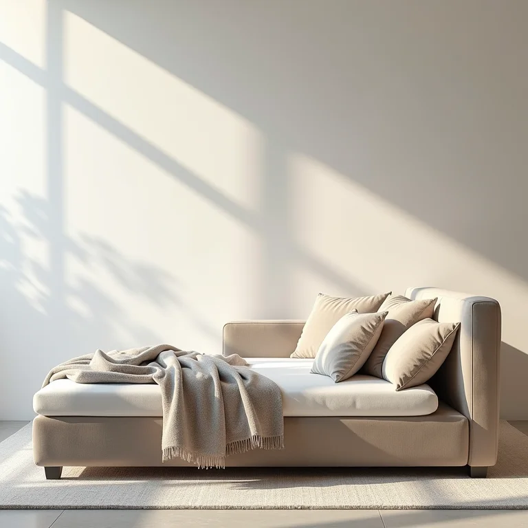 Sofá multifuncional que se transforma em cama.