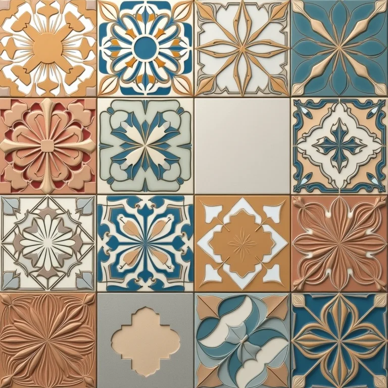 Variedade de ladrilhos hidráulicos para cozinha