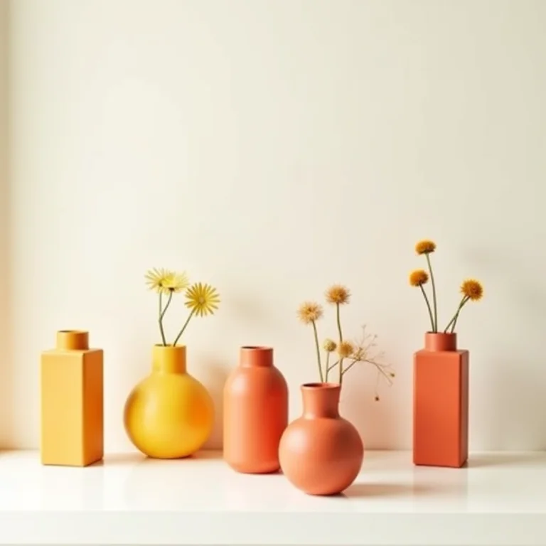 Vasos decorativos sustentáveis feitos de embalagens longa vida.