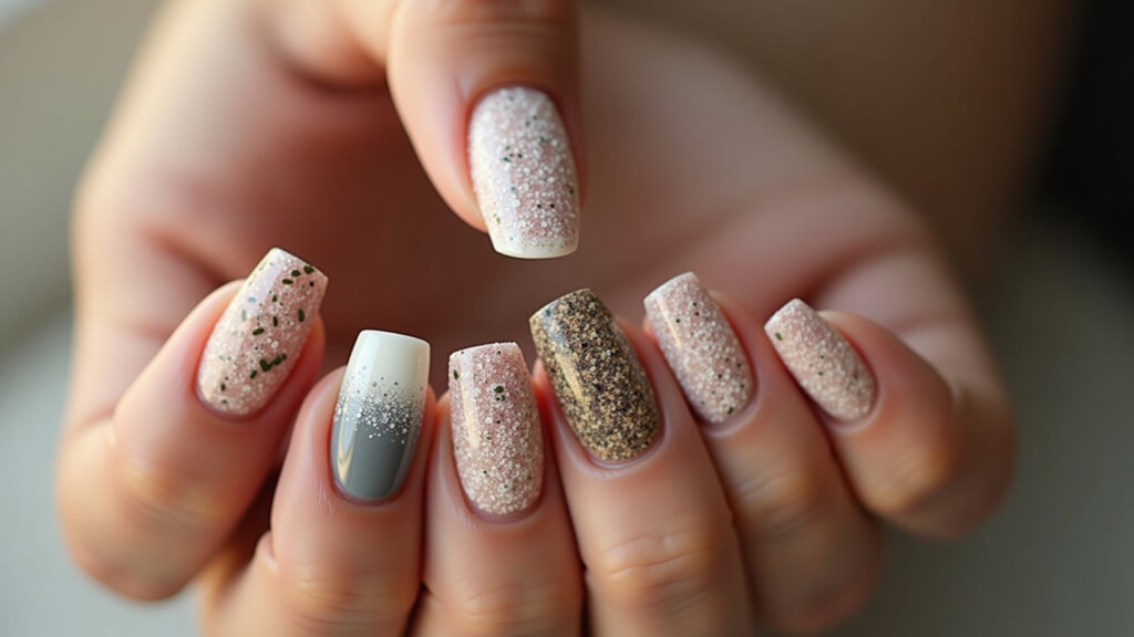 Unhas abstratas com texturas diferentes e únicas.