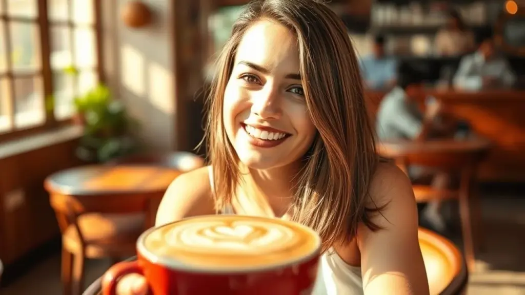 Long bob, mulher brasileira, café, cabelo versátil, estilo de vida.