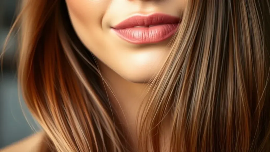 Close-up of healthy, shiny Brazilian woman's hair, showcasing the difference between frizzy and Cabelo brilhoso e sedoso após tratamento de selagem capilar, Brasil.