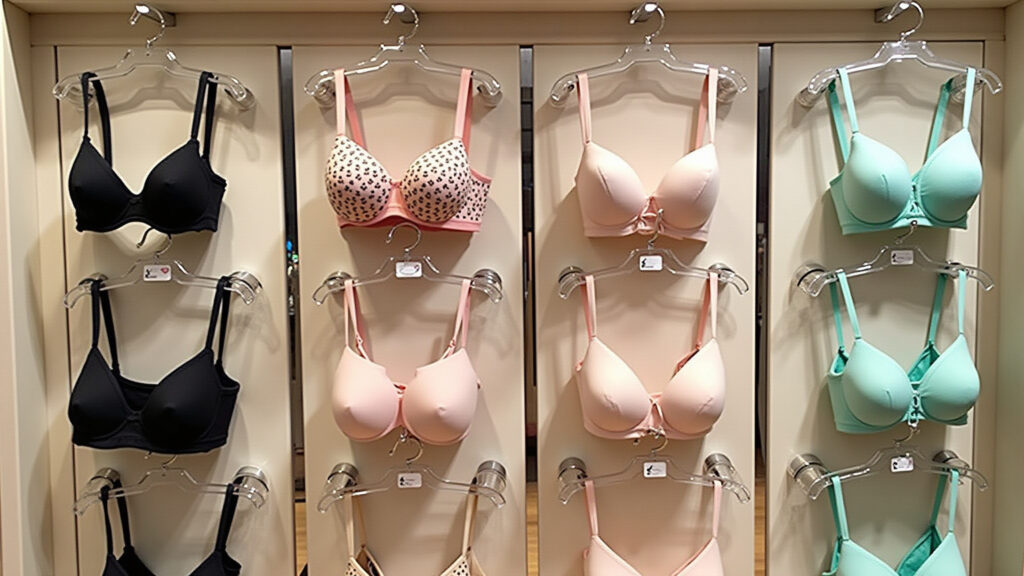 Variedade de sutiãs de qualidade em loja brasileira.