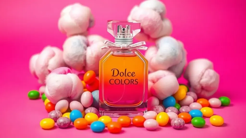Frasco de perfume Egeo Dolce Colors com doces