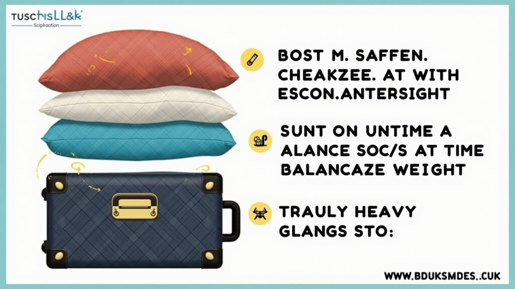 Distribuição do peso na mala para facilitar o transporte.