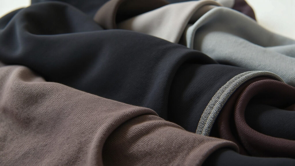 Various fabrics for 'touca de nero': silk scarf, nylon stocking, close-up, soft light, 8K quality, Opções de tecido para a touca de nero: seda e nylon.