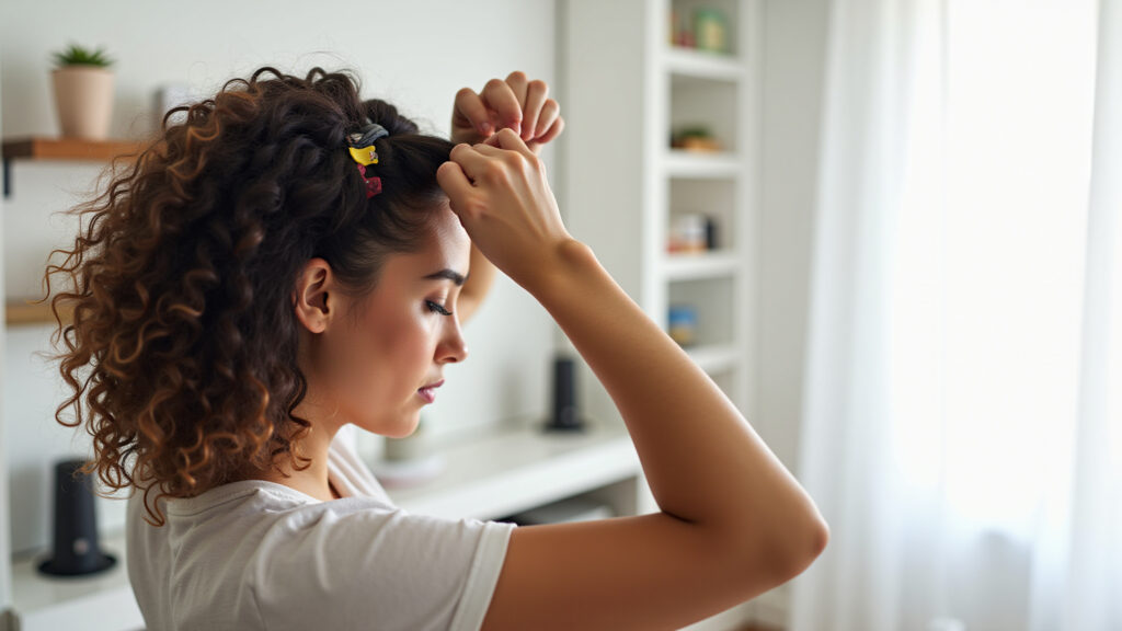 Divisão estratégica do cabelo para fitagem estruturada.