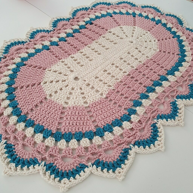 tapete de barbante oval