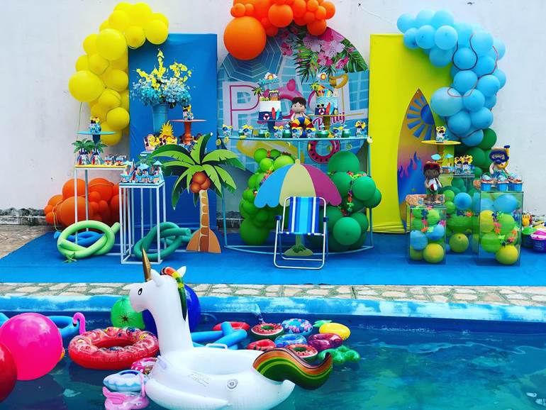 Decoracao Pool Party Simples