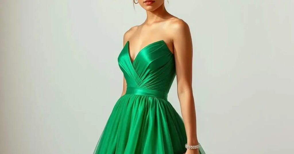 acessórios para vestido verde esmeralda de festa