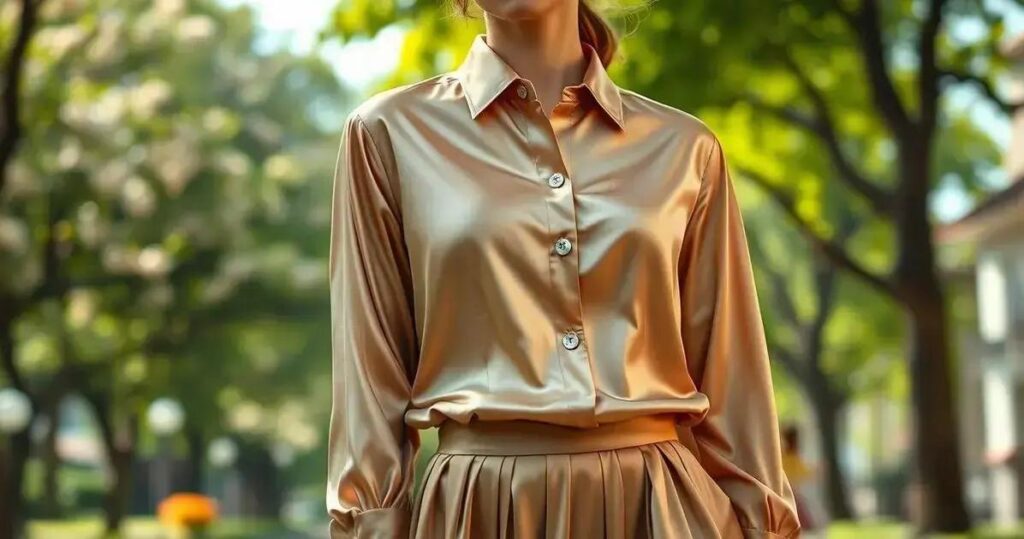 camisa de cetim looks