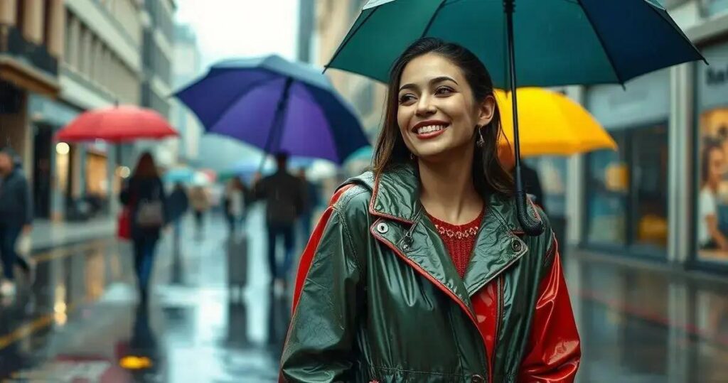 capa de chuva estilosa