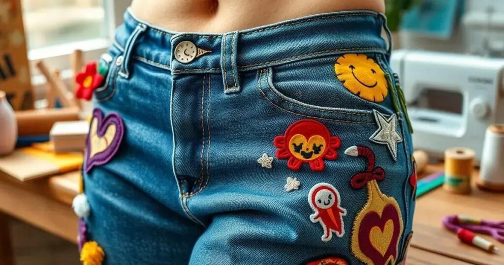 como customizar calça jeans com patches