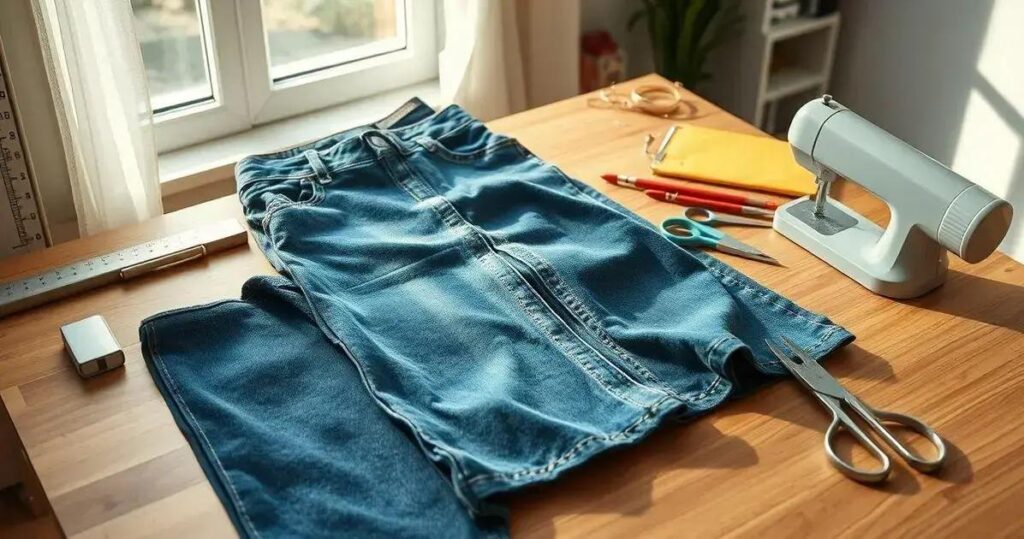 como fazer a barra da calça jeans em casa