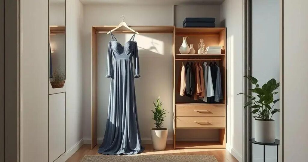 como guardar vestidos de festa longos em apartamento pequeno