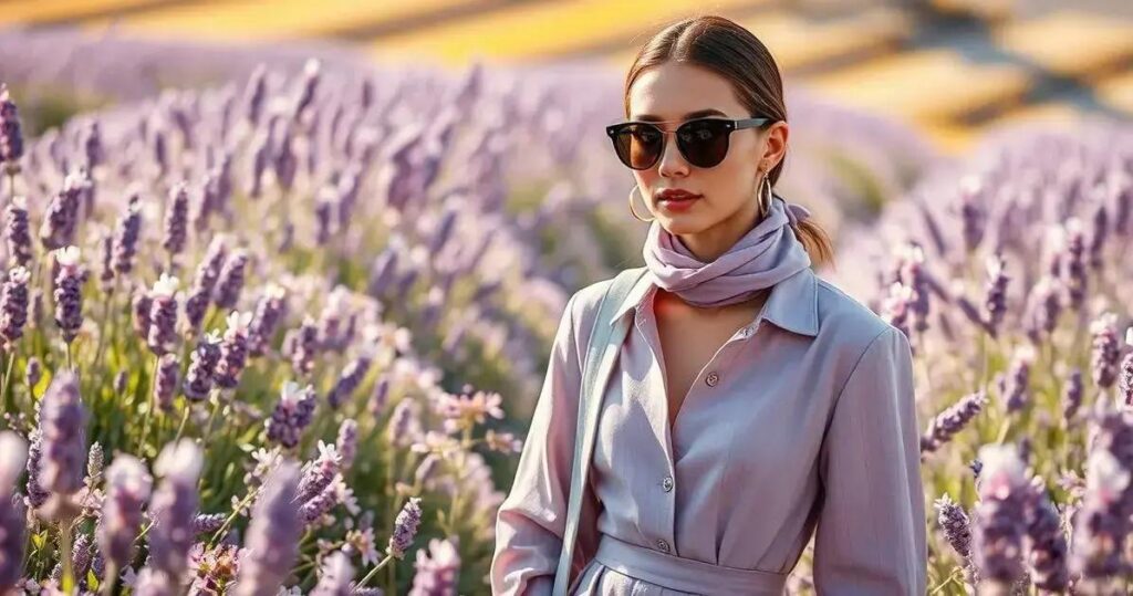 cores que combinam com lavanda na roupa