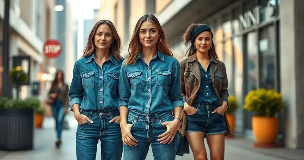 looks com camisa jeans feminina