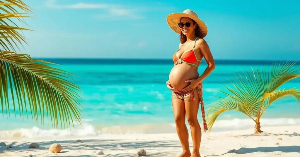 moda praia gestante maiô ou biquíni