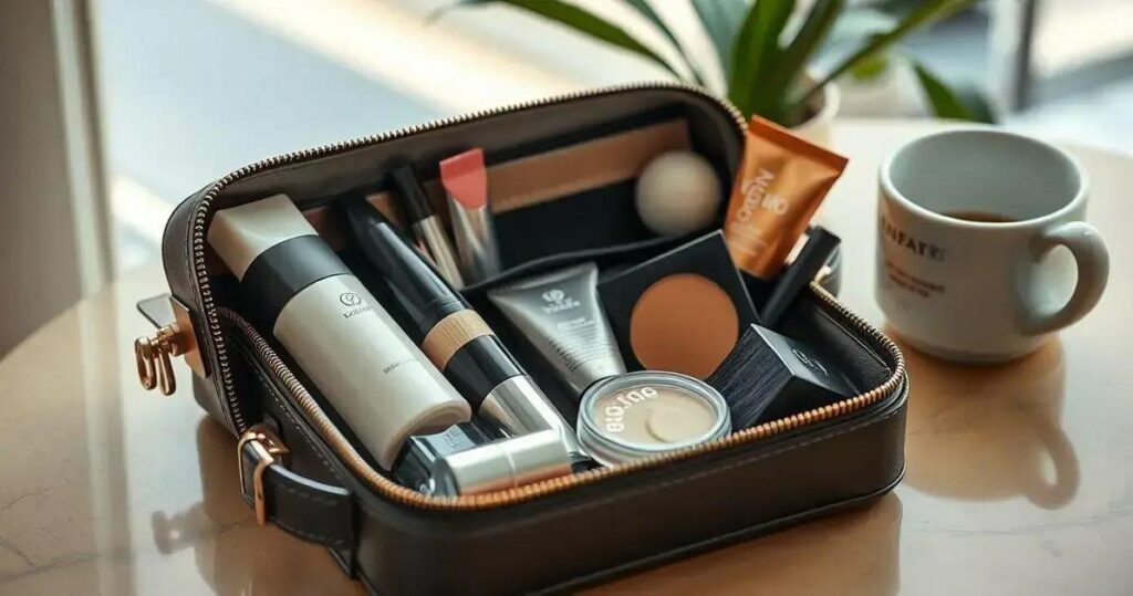o que levar na necessaire de maquiagem para viagem curta