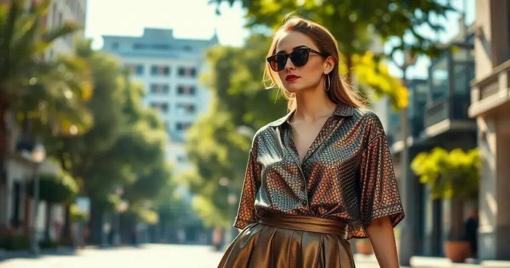 pode usar brilho durante o dia moda