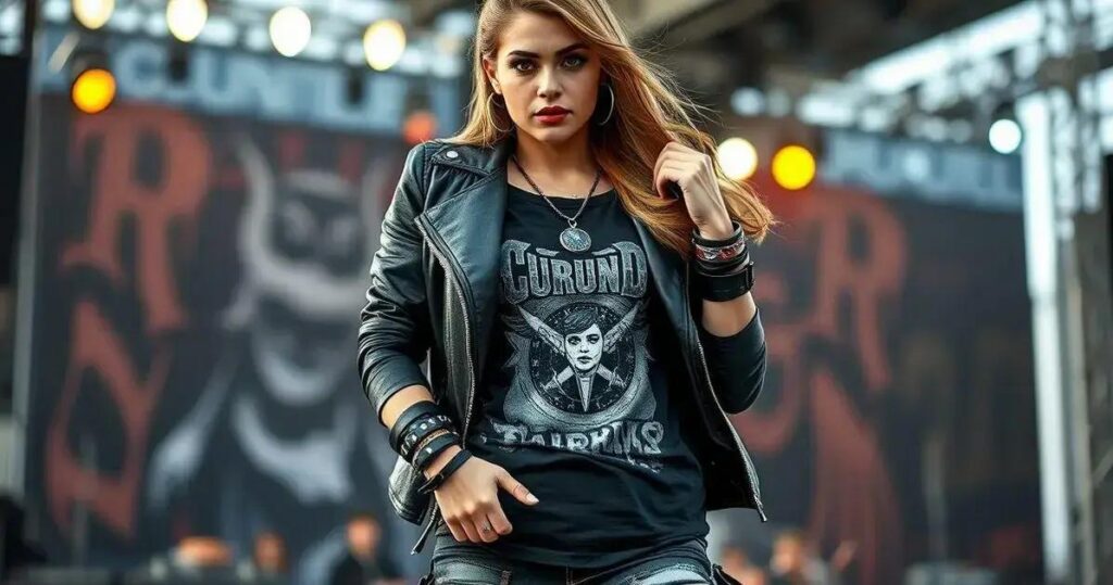 roupa para show de rock feminina