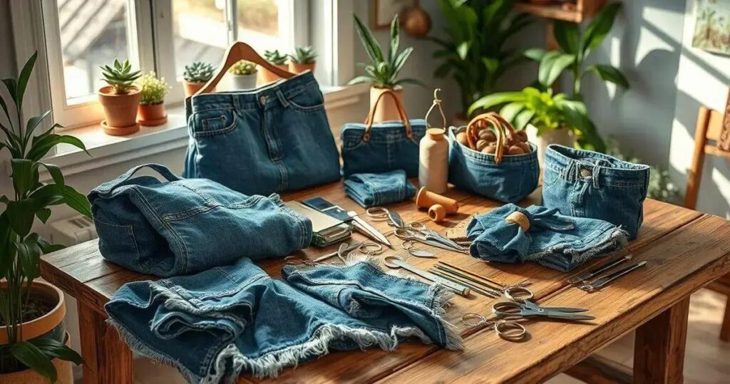 artesanato com jeans velho