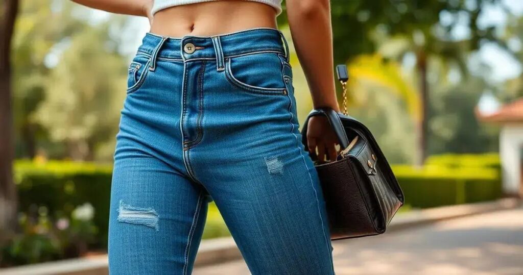 como disfarçar o volume do culote com calça jeans