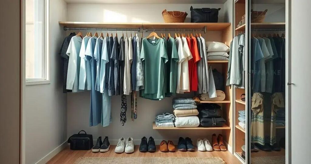 como organizar guarda roupa