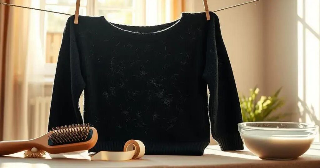 como tirar pelo de roupa preta